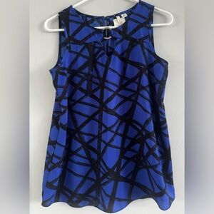 Est. 1946  Blue Abstract Sleeveless Blouse XS